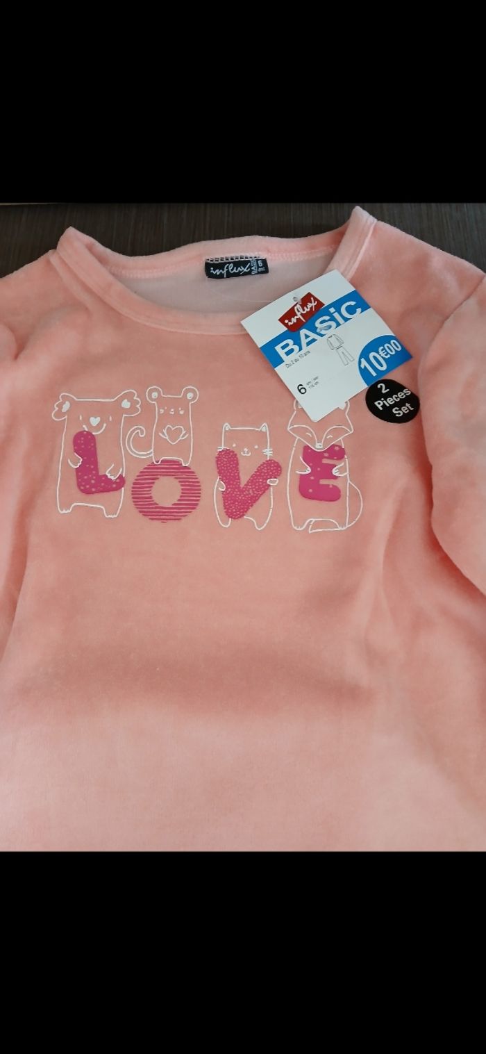 pyjamas fille en velours 6 ans - photo numéro 2