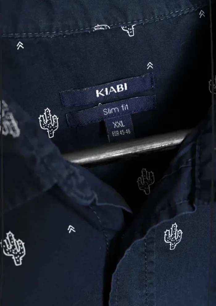 Chemise été bleu motif cactus 100% coton Kiabi Taille XXL - photo numéro 8