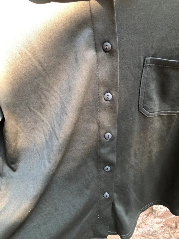 Chemise kaki tissu soyeux - photo numéro 6