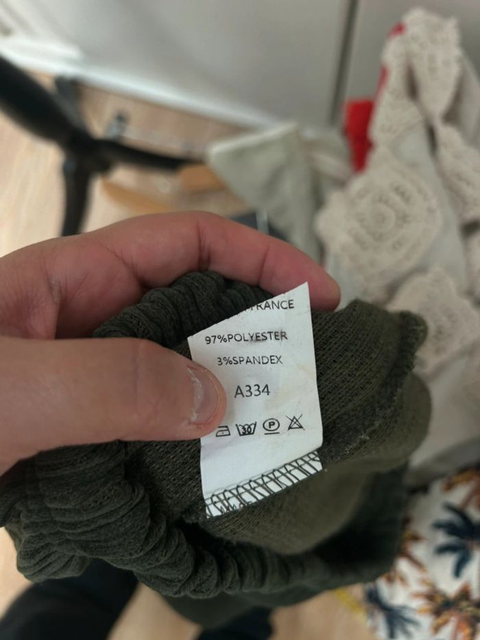 Pantalon large en velours côtelé kaki - taille 40 made in France - photo numéro 5