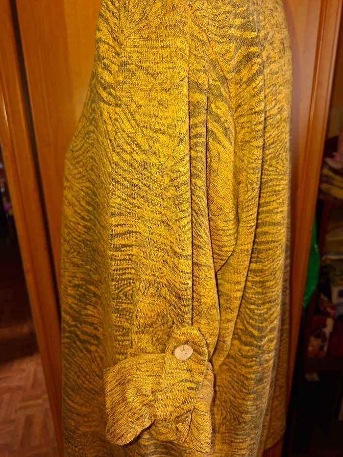 Haut fluide moutarde & gris - Manches modulables - Made in Italy - photo numéro 4