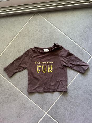 Haut marron manches longues Taille 6 mois