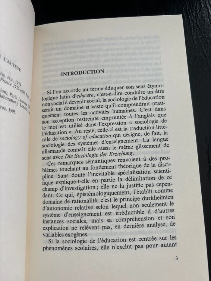Sociologie de l’éducation Que sais-je ? - photo numéro 3