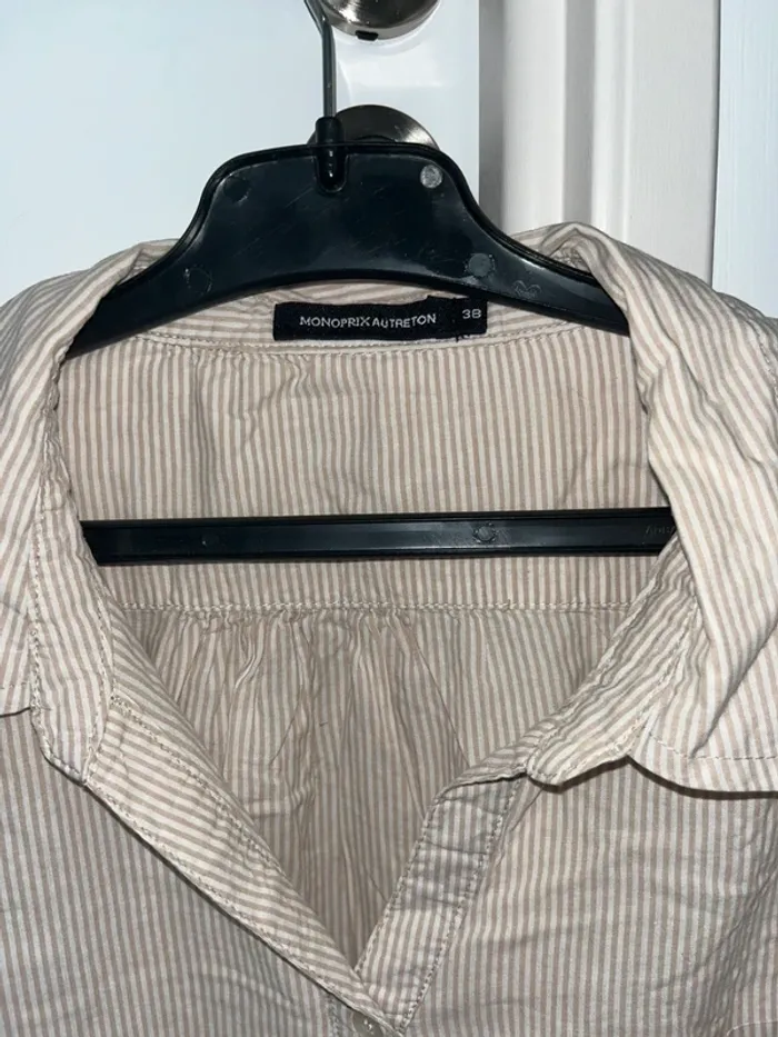 Chemise rayée beige taille 38 - photo numéro 2