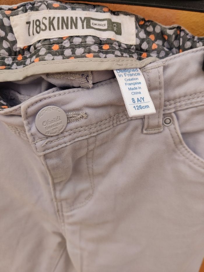 Pantalon skinny fille 8 ans mauve gris Okaïdi - photo numéro 6