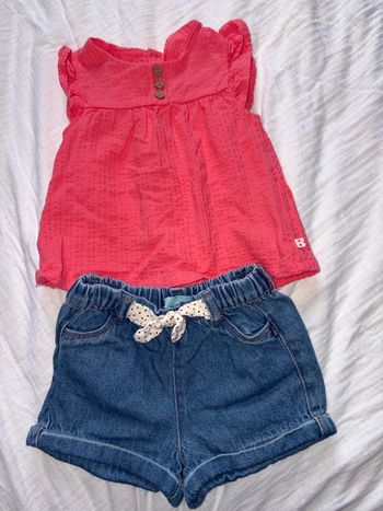 Short et tee shirt bébé fille 