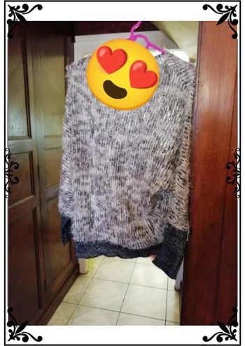 Pull hiver gris col rond taille L/40
