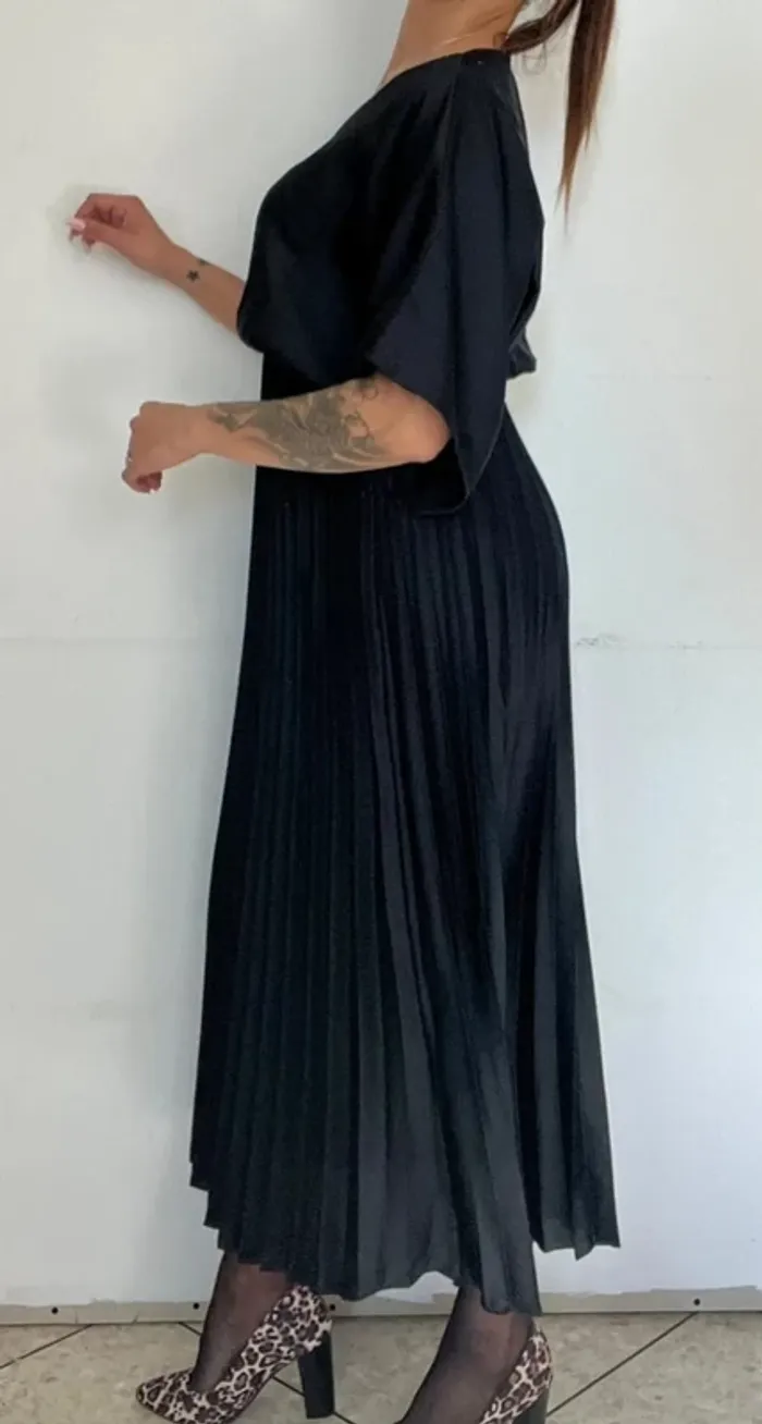 Robe longue noire plissée taille 2 - senes - photo numéro 4