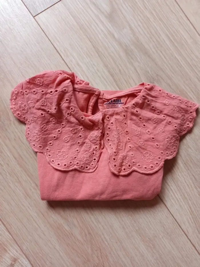 T-shirt manche longue col dentelle - photo numéro 2