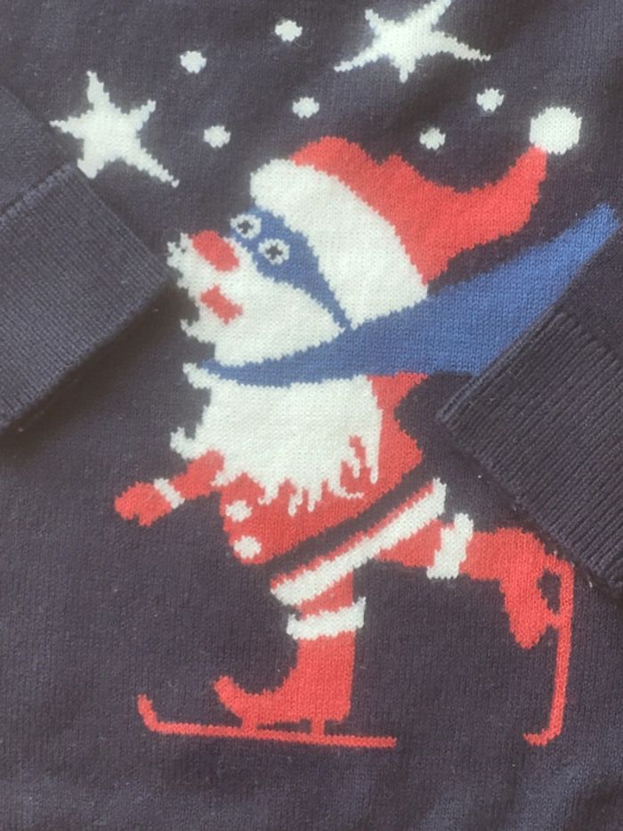 Pull col rond manches longues Noël 2ans Jules - photo numéro 2