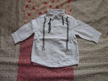 Chemise manches longues blanche 6 mois