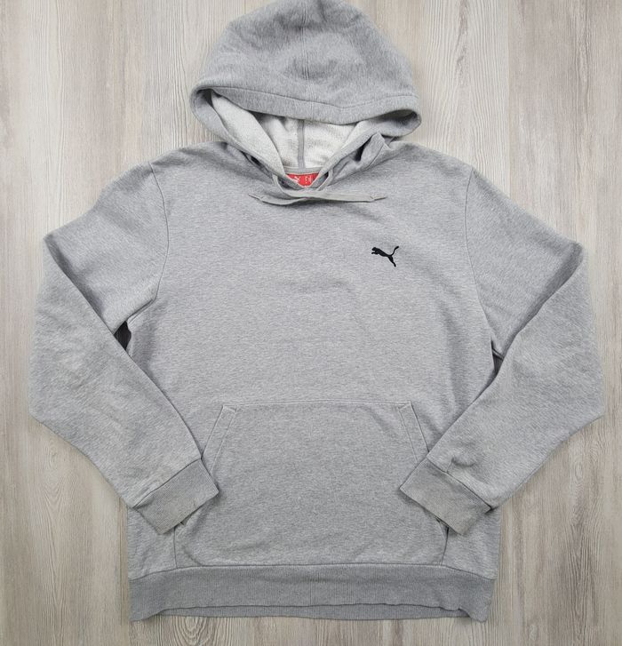 Hoodie Puma gris logo noir – Taille M - photo numéro 4