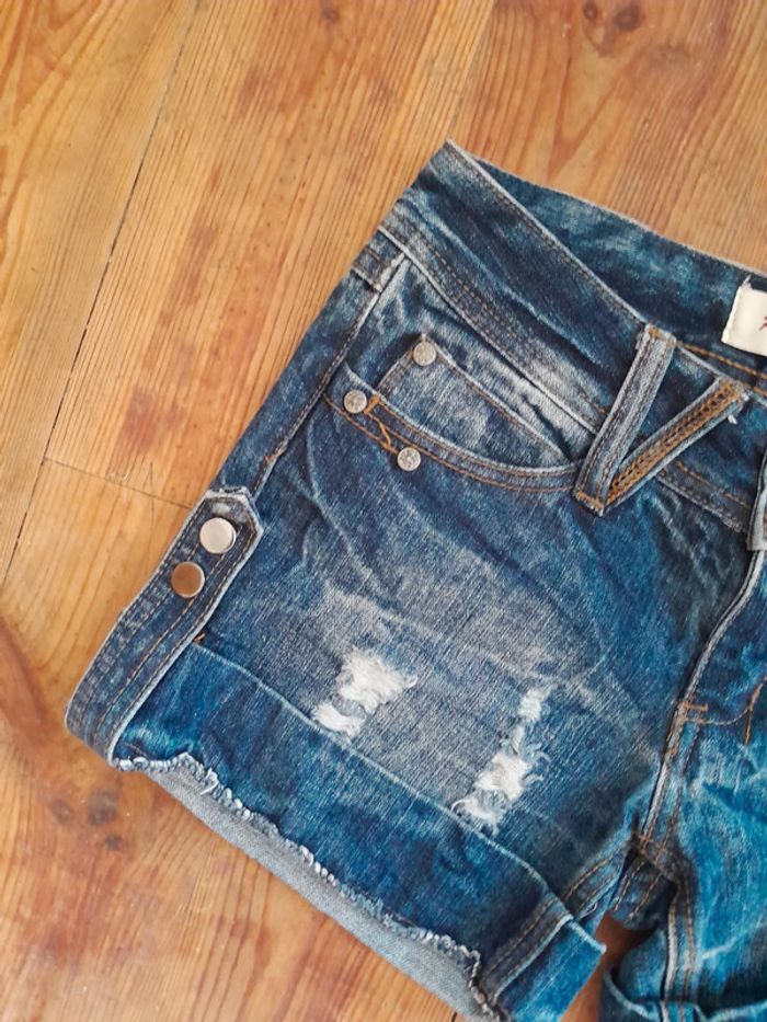 Short jeans effet délavé Revers jeans T34 - photo numéro 2