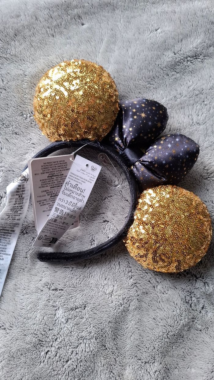 Ears oreilles mickey Disneyland Paris doré noir 30 ans neuves minnie fée clochette - photo numéro 4