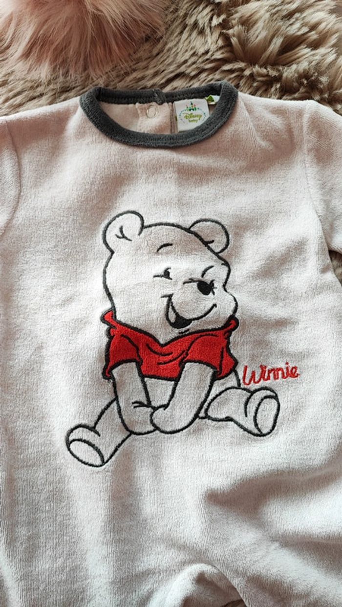 Pyjama chaud écru gris Winnie l'ourson 3 mois - photo numéro 3