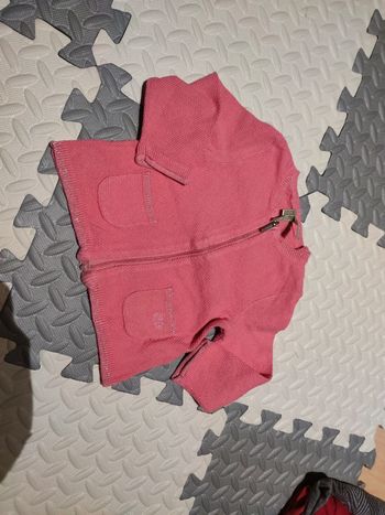 Gilet zippé rose nid d'abeille orchestra 9 mois