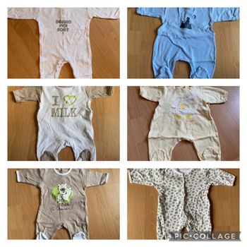 Gros lot de pyjamas/grenouillères d’été T. 1 mois/54 cm garçon TBE