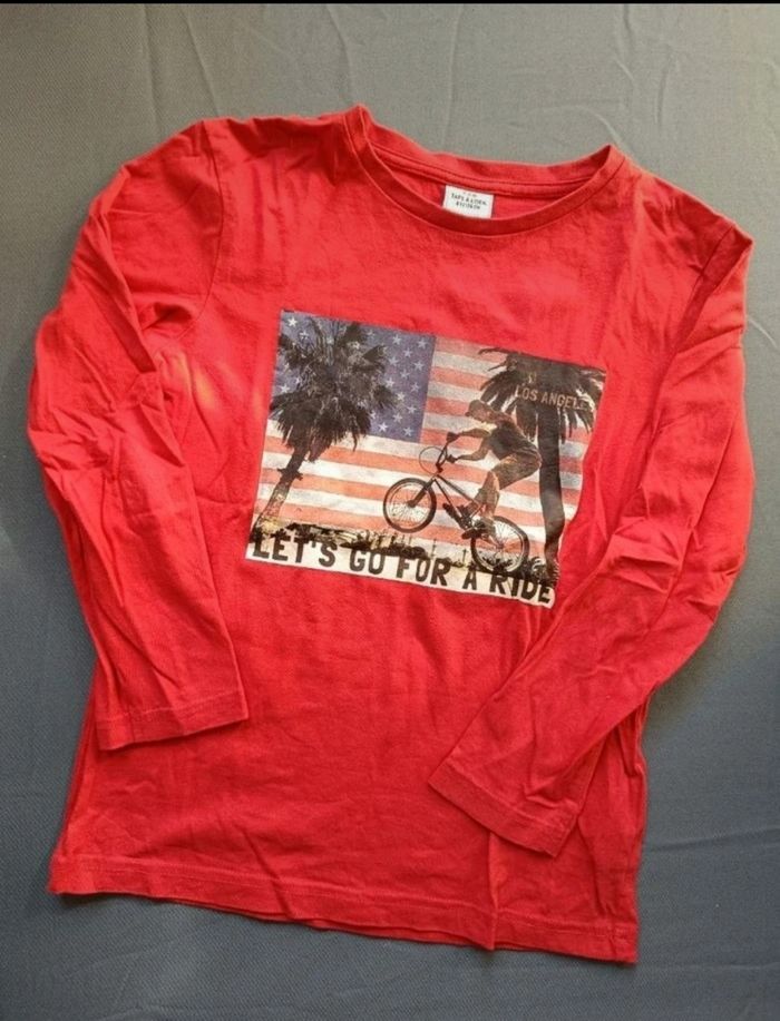 T-shirt manches longues rouge - photo numéro 2