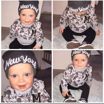 Bonnet H&M  6-12 mois gris New York loose style BCBG hiver