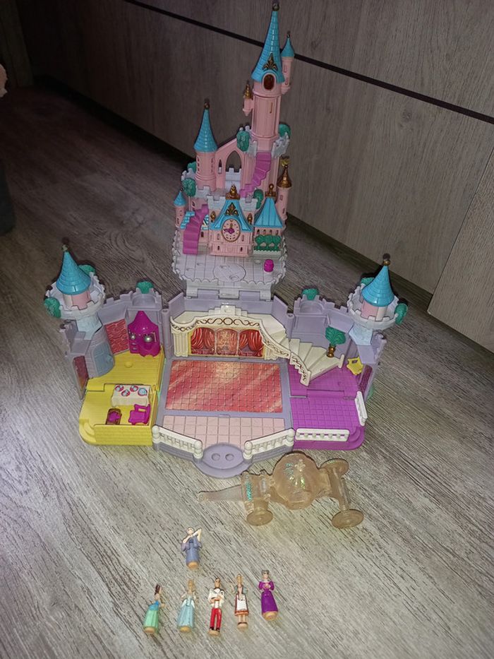 polly pocket vintage chateau de cendrillon avec personnages
