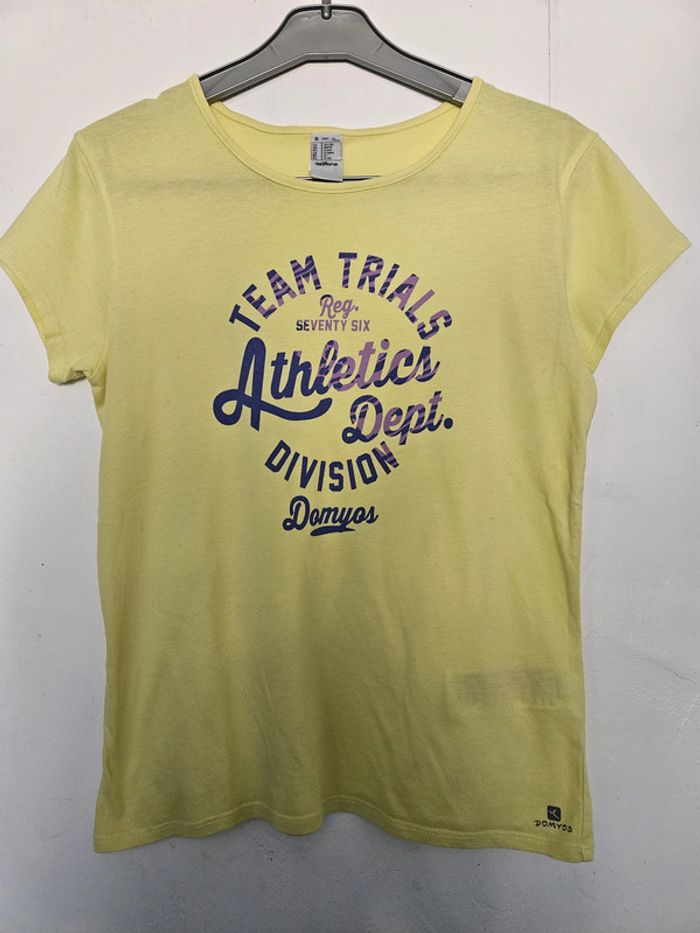 T-shirt à manches courtes fille - jaune clair - 14 ans - Domyos