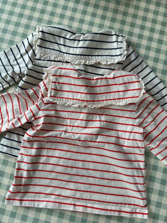 Ensemble salopette et 2 t-shirt manches longues Bout’chou 24 mois - photo numéro 4