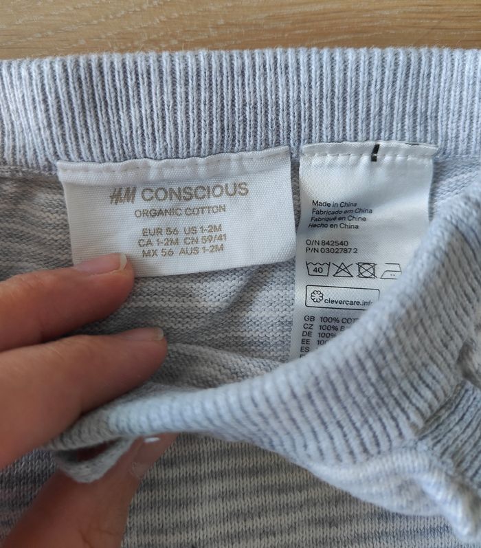Pantalon gris bébé taille 1-2mois H&M - photo numéro 3