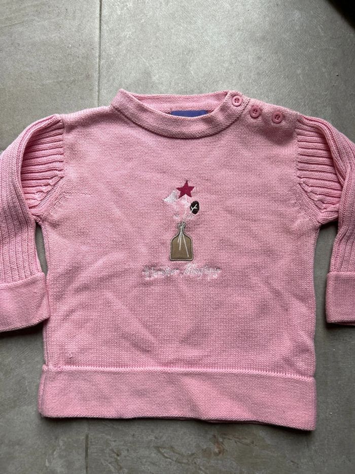 Pull fille bébé rose 23 mois