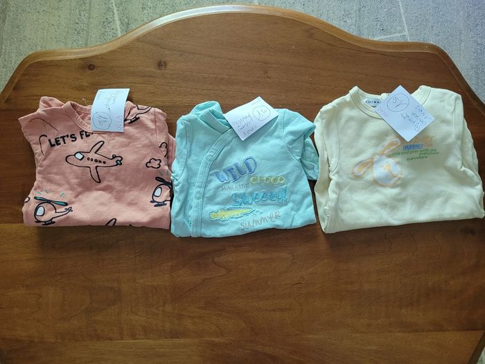 Lot de pyjamas en coton 1 mois - photo numéro 3