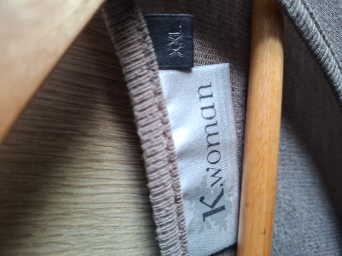 Tee-shirt long marron clair manches 3/4, K Woman, Taille XXL - photo numéro 2