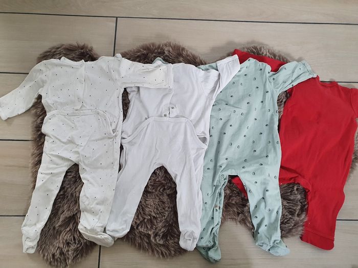 Lot de 4 pyjamas coton 6mois - photo numéro 2