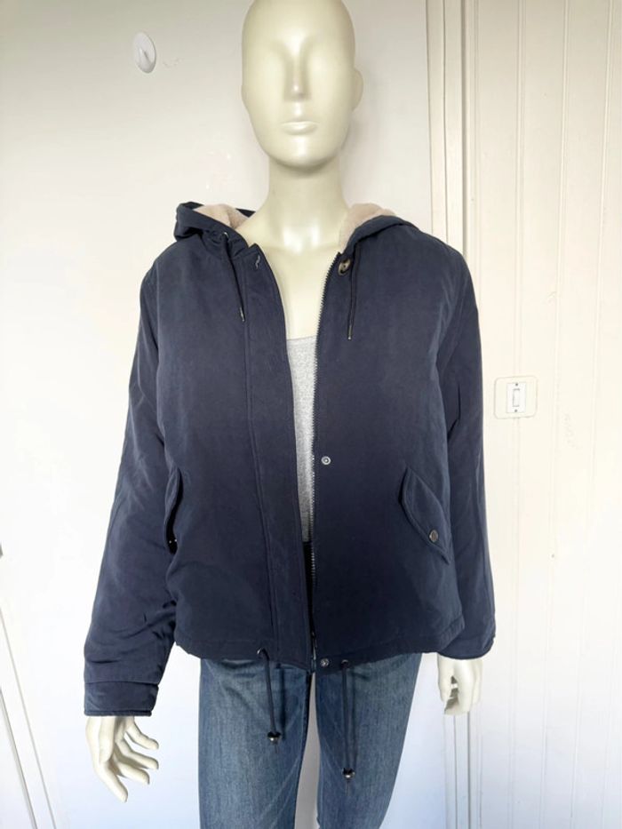 Manteau à capuche doublé ONLY – Taille L – bleu marine – Neuf avec étiquette - photo numéro 16