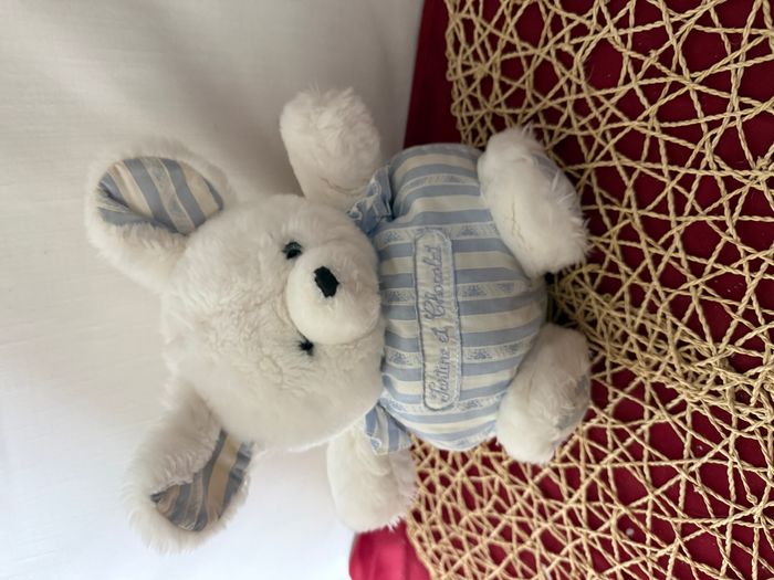 TARTINE ET CHOCOLAT Souris Doudou Peluche Et Tissu Rayé - photo numéro 6