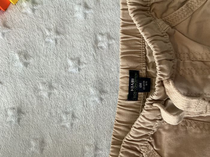 pantalon beige taille élastique et lien de serrage 6 mois kiabi - photo numéro 8
