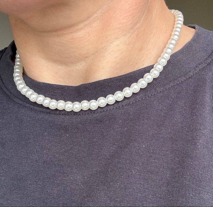 Collier perle blanche minimaliste - photo numéro 2