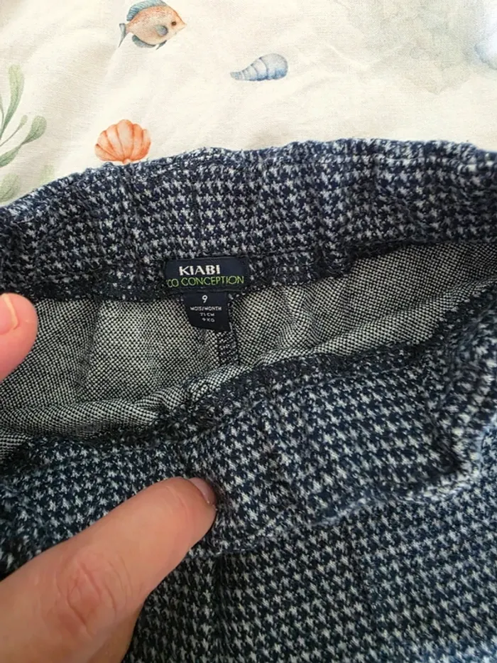 👶 Pantalon bébé à motif pied-de-poule – KIABI – 9 mois 👶 - photo numéro 2