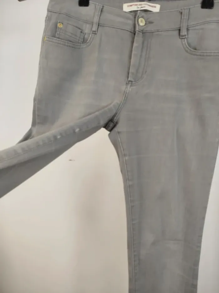 Jean slim gris Comptoir des Cotonniers - Taille 40 - Patch jaune signature A606 - photo numéro 4