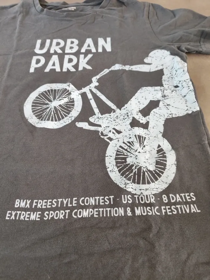 T-shirt gris manches courtes Vertbaudet 11/12 ans - photo numéro 2