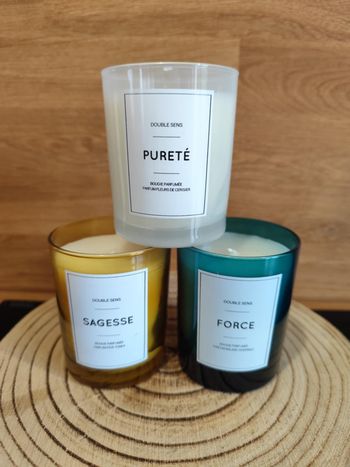 Lot de 3 bougies parfumées 3 x 170g , neuves
