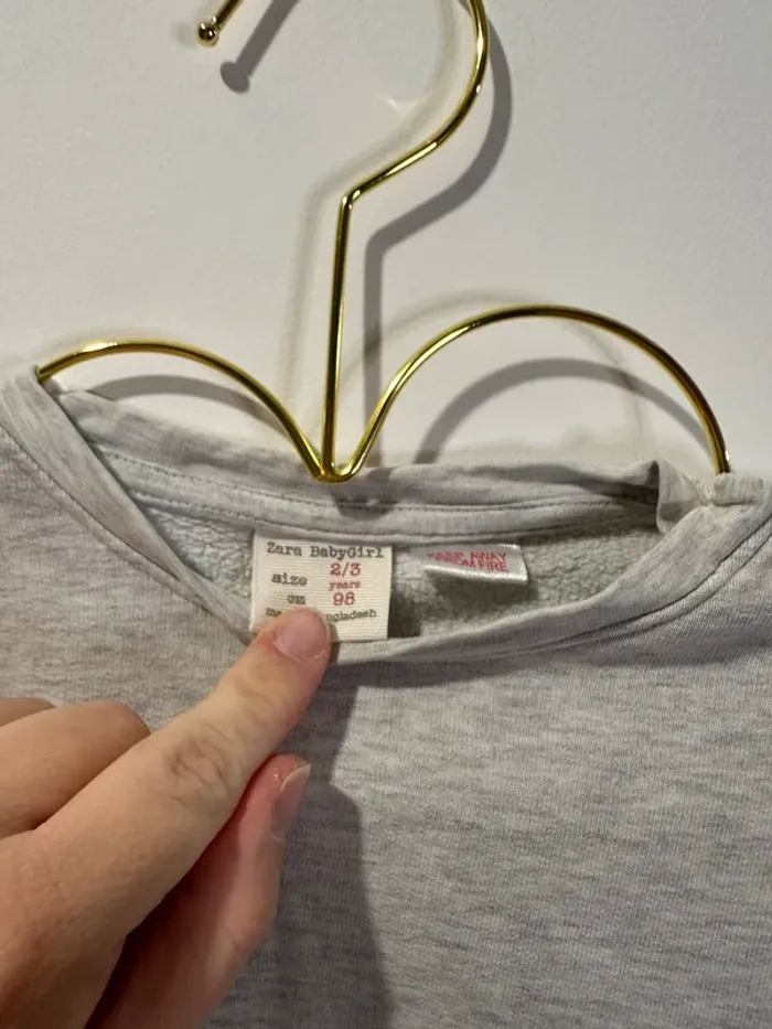 Sweat gris Zara 2-3 ans - photo numéro 2