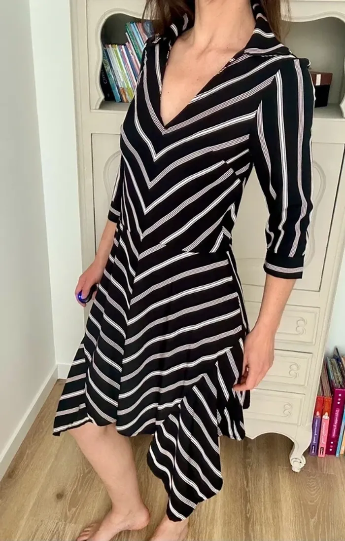 Robe Morgan rayures noir & blanc – Taille 36 – Excellent état - photo numéro 6