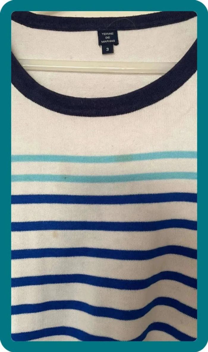 Pull blanc rayures - photo numéro 2
