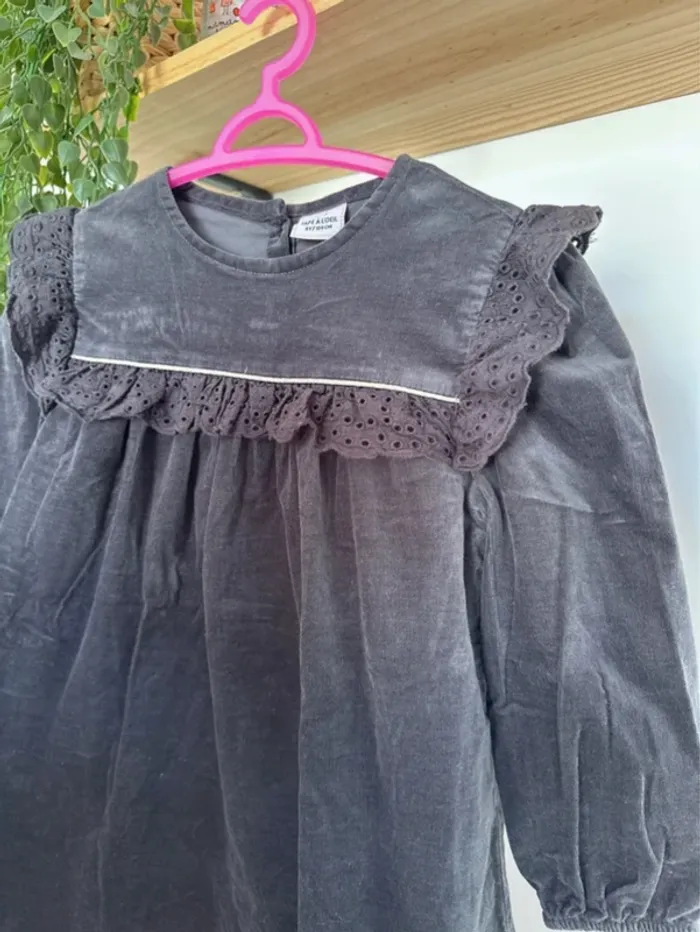 Robe 4ans grise côtelée - photo numéro 3