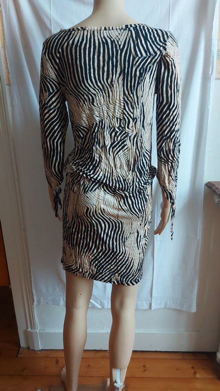 Robe beige et noire- imprimé- longue / lascana taille M - photo numéro 2