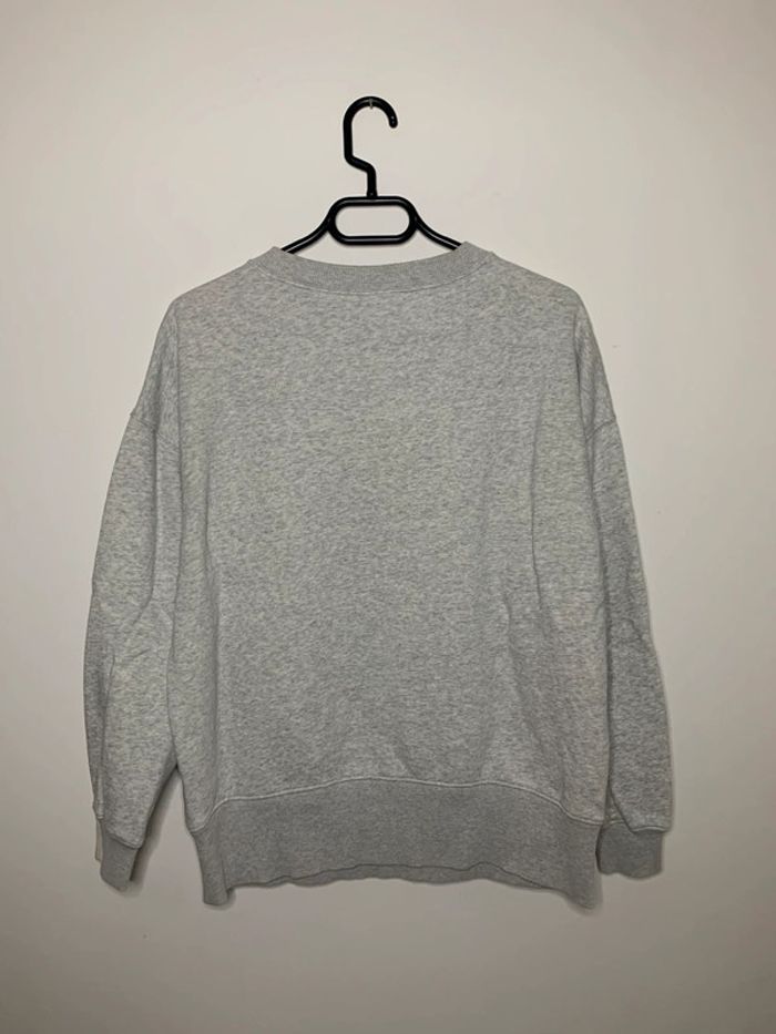 Crewneck pull Adidas gris logo brodé blanc style Oversize taille M - photo numéro 5