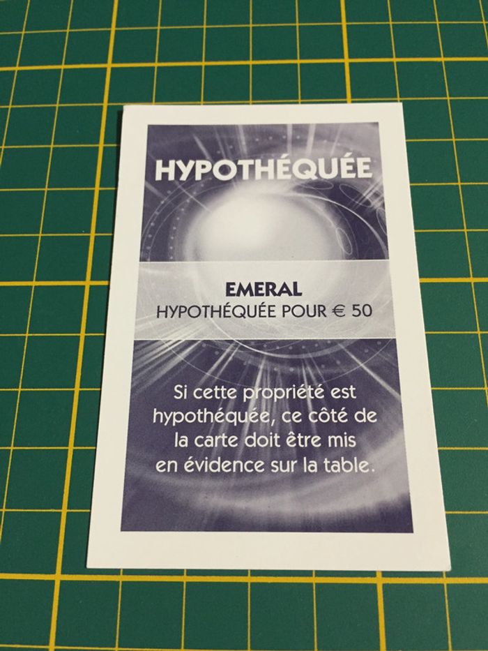 Carte Emeral pièce détachée Monopoly Duel Masters Hasbro Parker Wizards #A64 - photo numéro 2