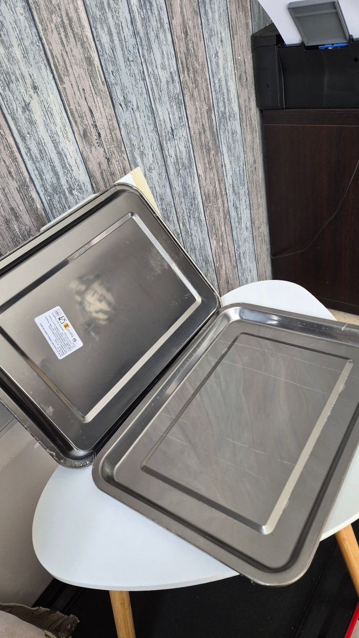Lot de 2 plats à four rectangulaires en inox - photo numéro 4