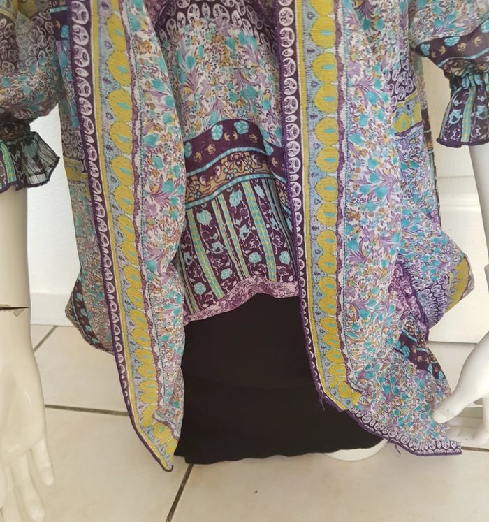 Robe bohème fleurie en voile doublée - photo numéro 4