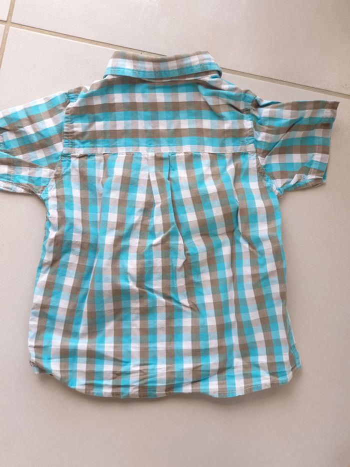1 chemise manche courte bleu 4 ans marque meme pas peur - photo numéro 2