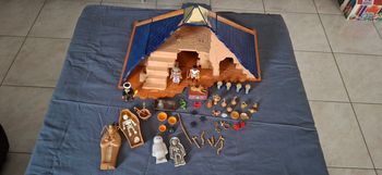 Lot Playmobil Pyramide Égyptienne avec Momies, personnages,Trésor et Accessoires